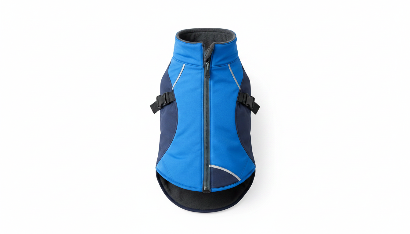 Reflective Waterproof Dog Rain Jacket, Lightweight Adjustable Design, Medium Blue - Image 2