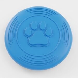 Soft Rubber Dog Frisbee, Durable Lightweight Flying Disc, Blue