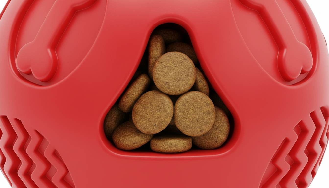Red Interactive Dog Puzzle Toy with Treat Dispensing, Slow Feeder Design - Image 4